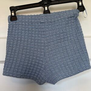 Zara Light Blue High-Waist Knit Shorts Size XS
